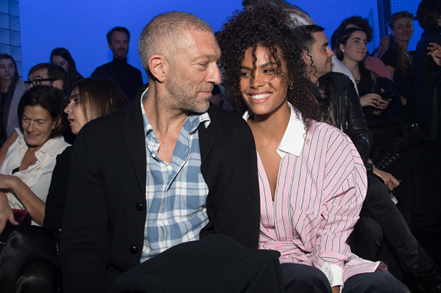 Vincent Cassel visited a fashion show with a young lover Tina Kunakey
