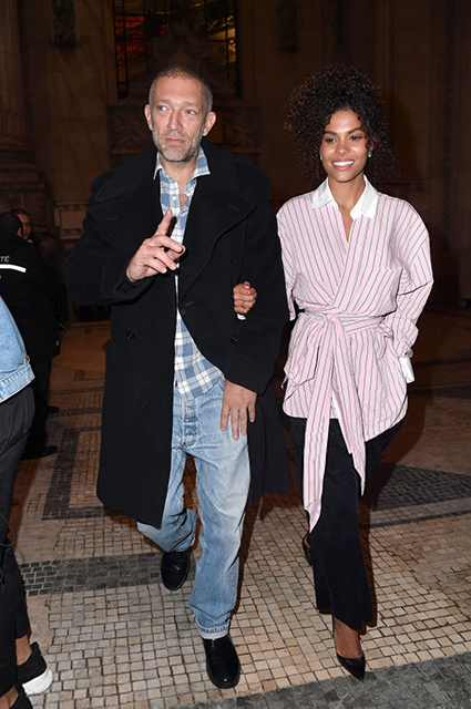Vincent Cassel visited a fashion show with a young lover Tina Kunakey